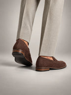 Volantero Men's Classic Penny Loafers in Brown, side view