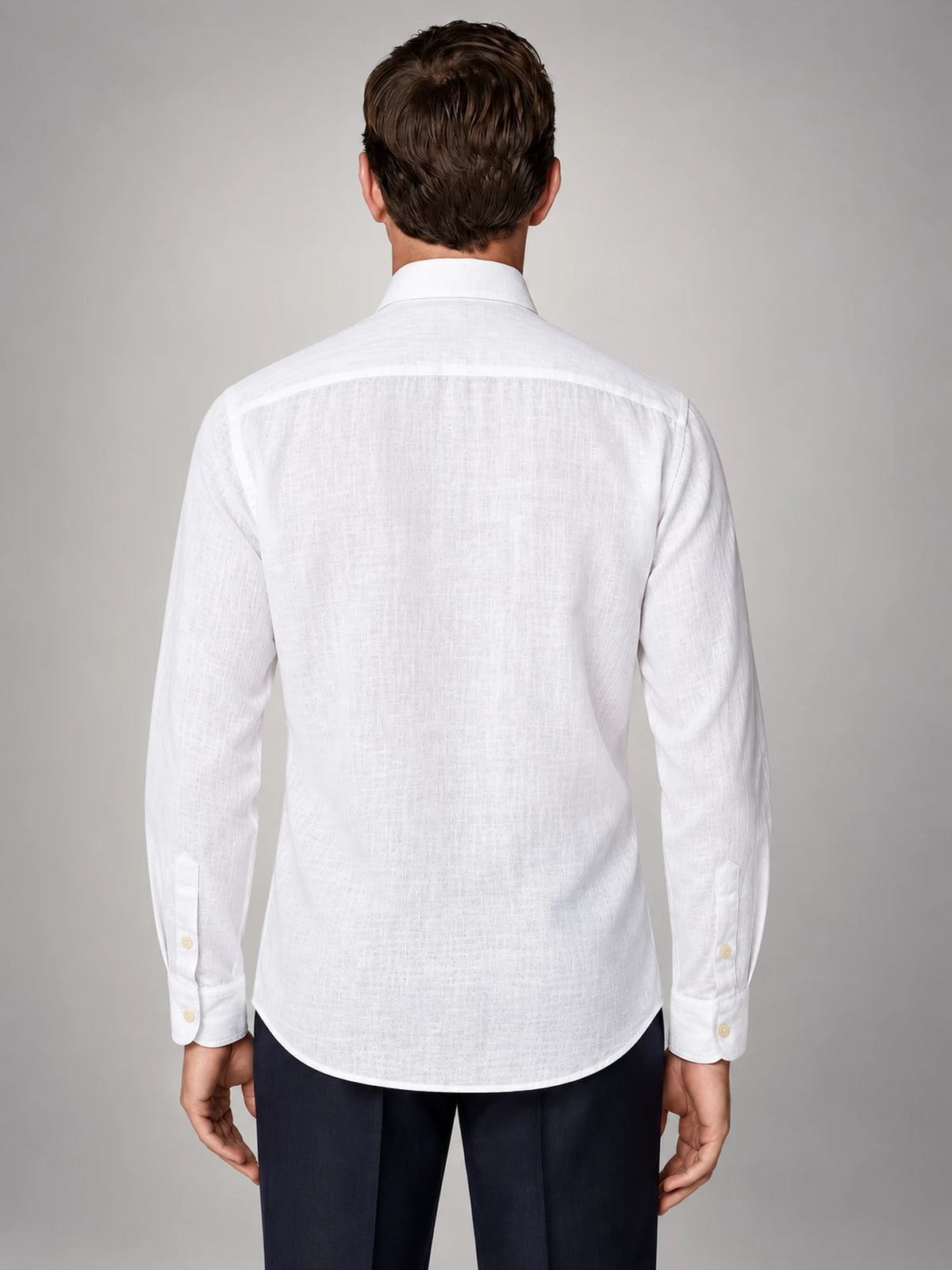 Volantero Men's Summer Shirt in White, back view