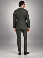 Volantero Men's Slim-Fit Three-Piece Wedding Suit in Black, back view