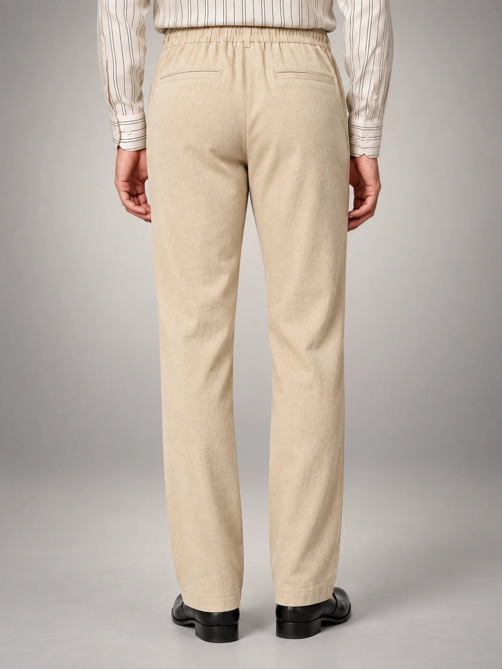 Volantero Men's Casual Summer Trousers in Beige, back view