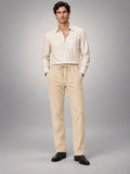 Volantero Men's Casual Summer Trousers in Beige, front view