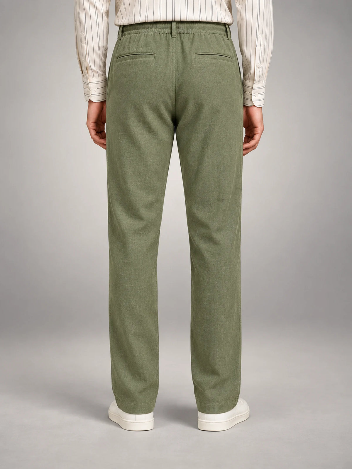 Volantero Men's Casual Summer Trousers in Green, back view