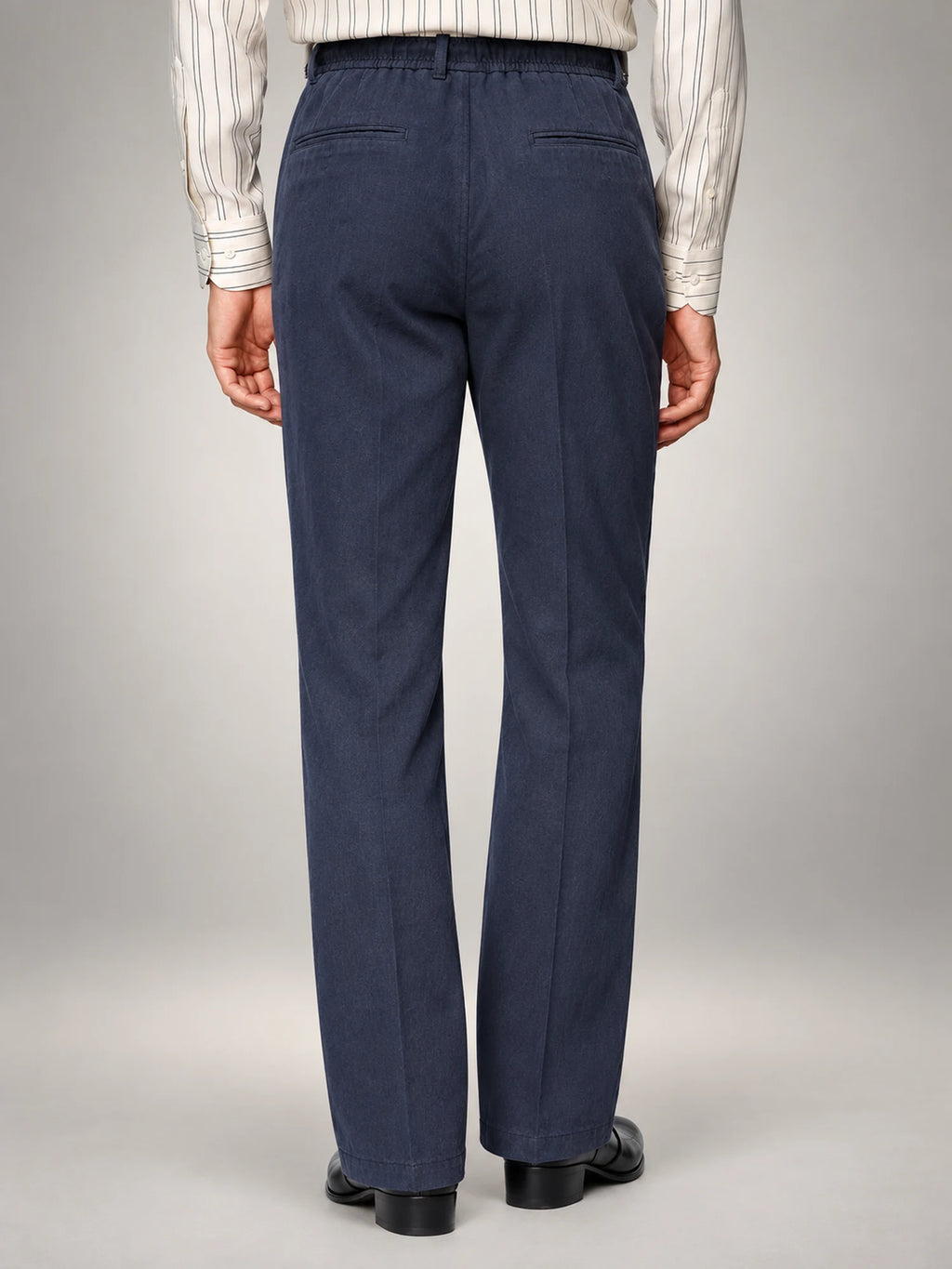 Volantero Men's Casual Summer Trousers in Navy, back view