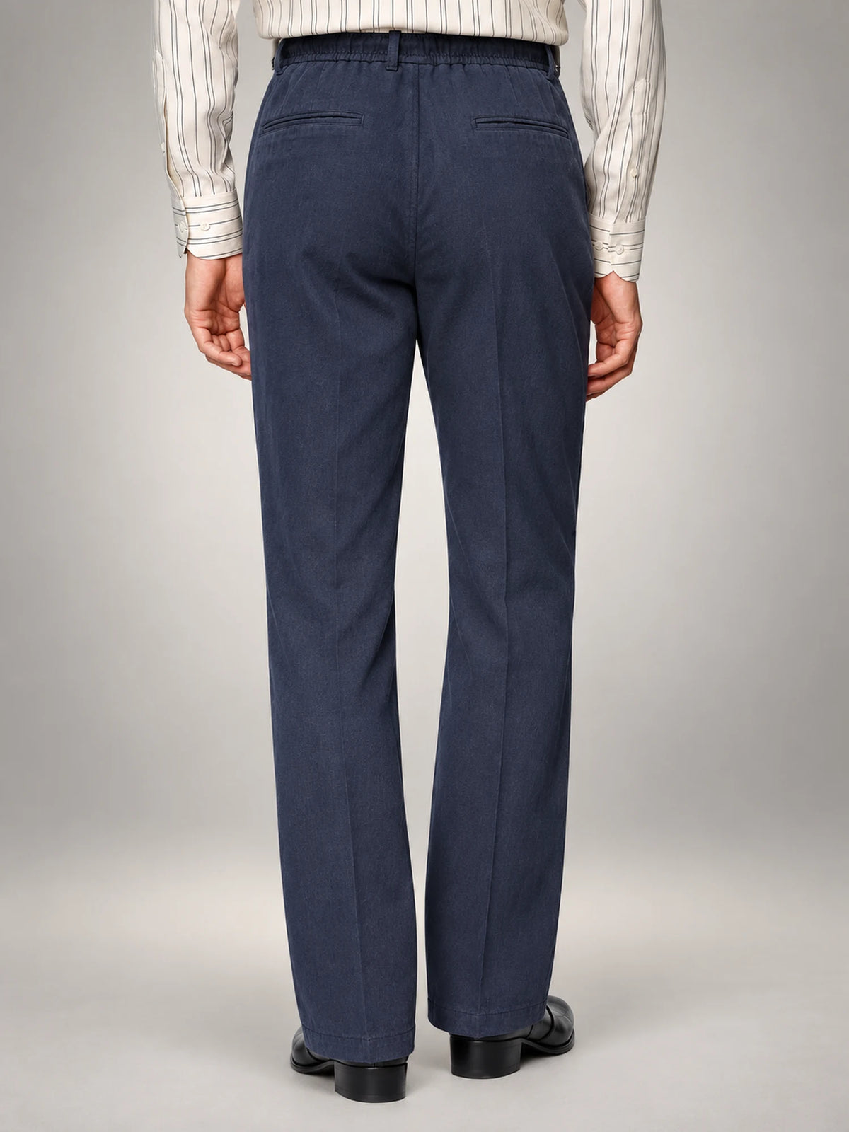 Volantero Men's Casual Summer Trousers in Navy, back view