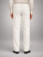 Volantero Men's Casual Summer Trousers in White, back view