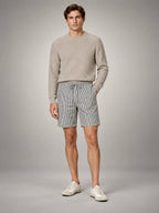 Volantero Men's Casual Striped Summer Shorts in Black, front view