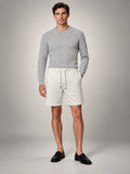Volantero Men's Fleece Drawstring Shorts in Beige, front view