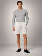 Volantero Men's Fleece Drawstring Shorts in Beige, front view