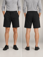 Volantero Men's Fleece Drawstring Shorts in Black, hover view