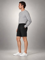 Volantero Men's Fleece Drawstring Shorts in Black, side view