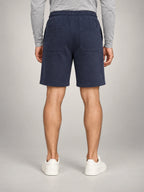 Volantero Men's Fleece Drawstring Shorts in Navy, back view