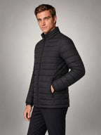 Volantero Men's Lightweight Puffer Spring Jacket in Black, side view