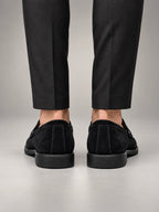 Volantero Men's Elegant Business Loafers in Black, back view