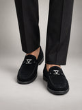 Volantero Men's Elegant Business Loafers in Black, front view