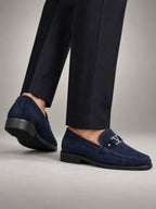 Volantero Men's Elegant Business Loafers in Navy, side view