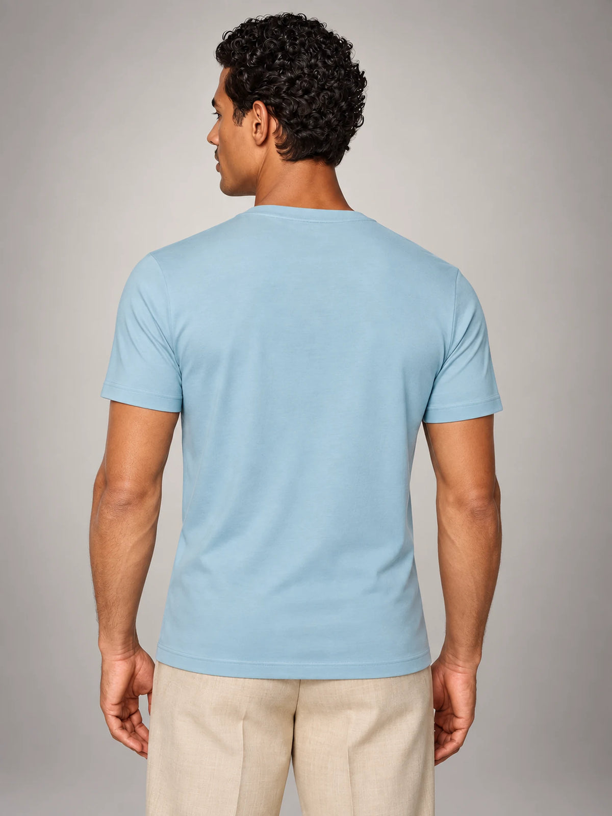 Volantero Men's Slim-Fit T-Shirt in Light Blue, back view