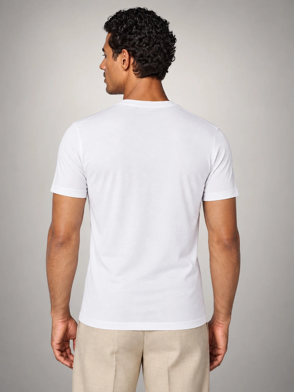 Volantero Men's Slim-Fit T-Shirt in White, back view