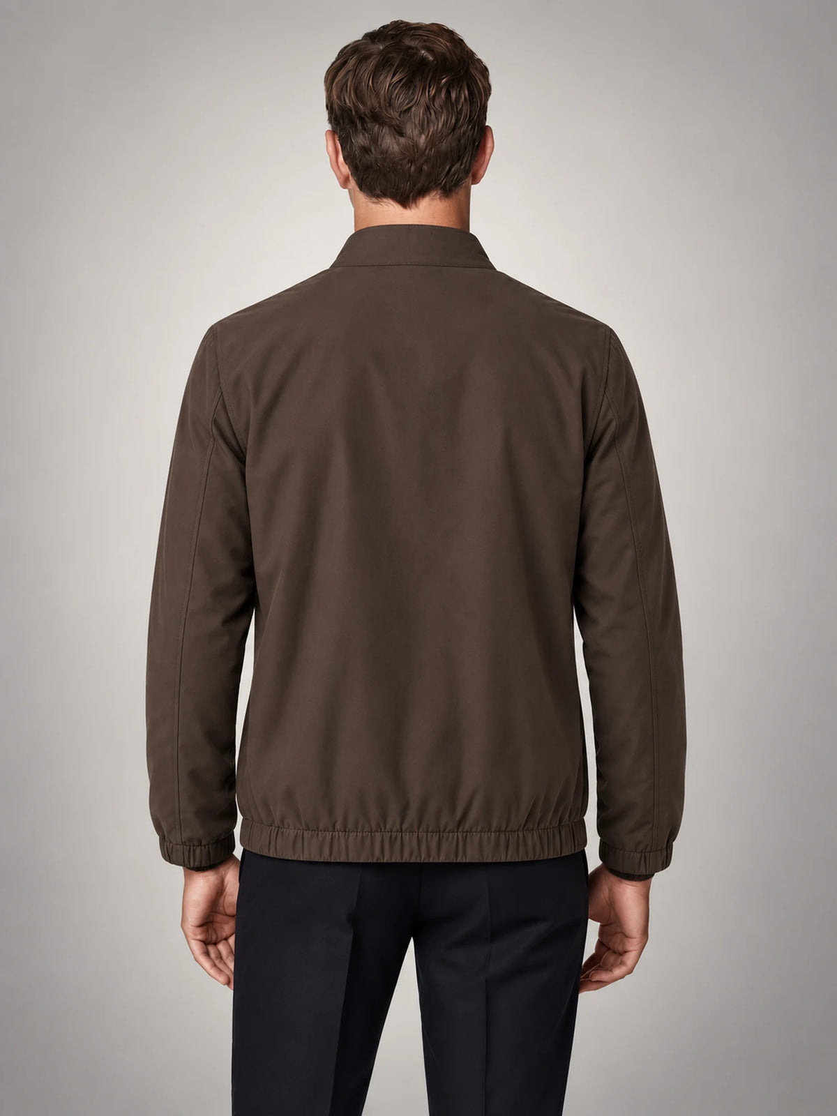 Volantero Men's Lightweight Spring Mid Jacket in Brown, back view