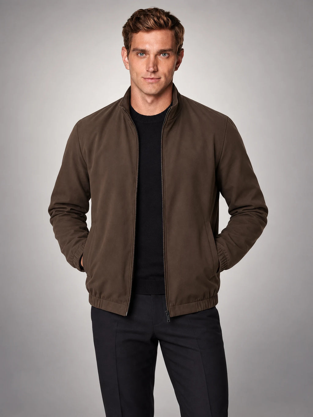 Volantero Men's Lightweight Spring Mid Jacket in Brown, hover view