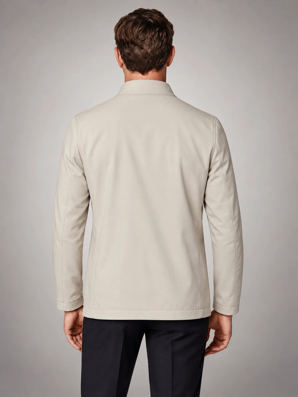Volantero Men's Lightweight Spring Mid Jacket in White, back view