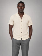 Volantero Men's Camp Collar Button Shirt in Beige, main view