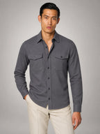Volantero Men's Twin Pocket Overshirt Slim-Fit in Blue, hover view