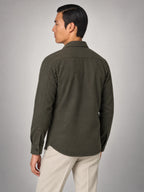 Volantero Men's Twin Pocket Overshirt Slim-Fit in Green, back view
