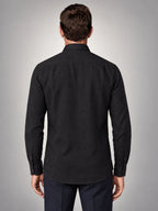 Volantero Men's Button Up Summer Shirt in Black, back view