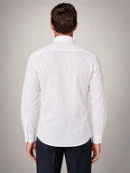 Volantero Men's Button Up Summer Shirt in White, back view