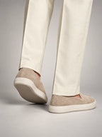 Volantero Men's Classic Slip-On Shoes in Beige, side view