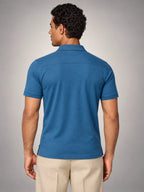 Volantero Men's Slim-Fit Polo Shirt in Blue, back view