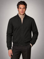 Volantero Men's Classic Bomber Jacket in Black, hover view