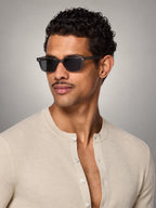 Volantero Men's Square Frame Sunglasses in Black, main view