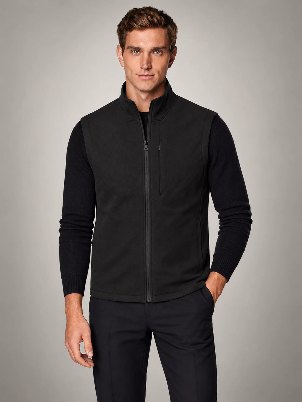 Volantero Men's Classic Lightweight Gilet in Black, hover view