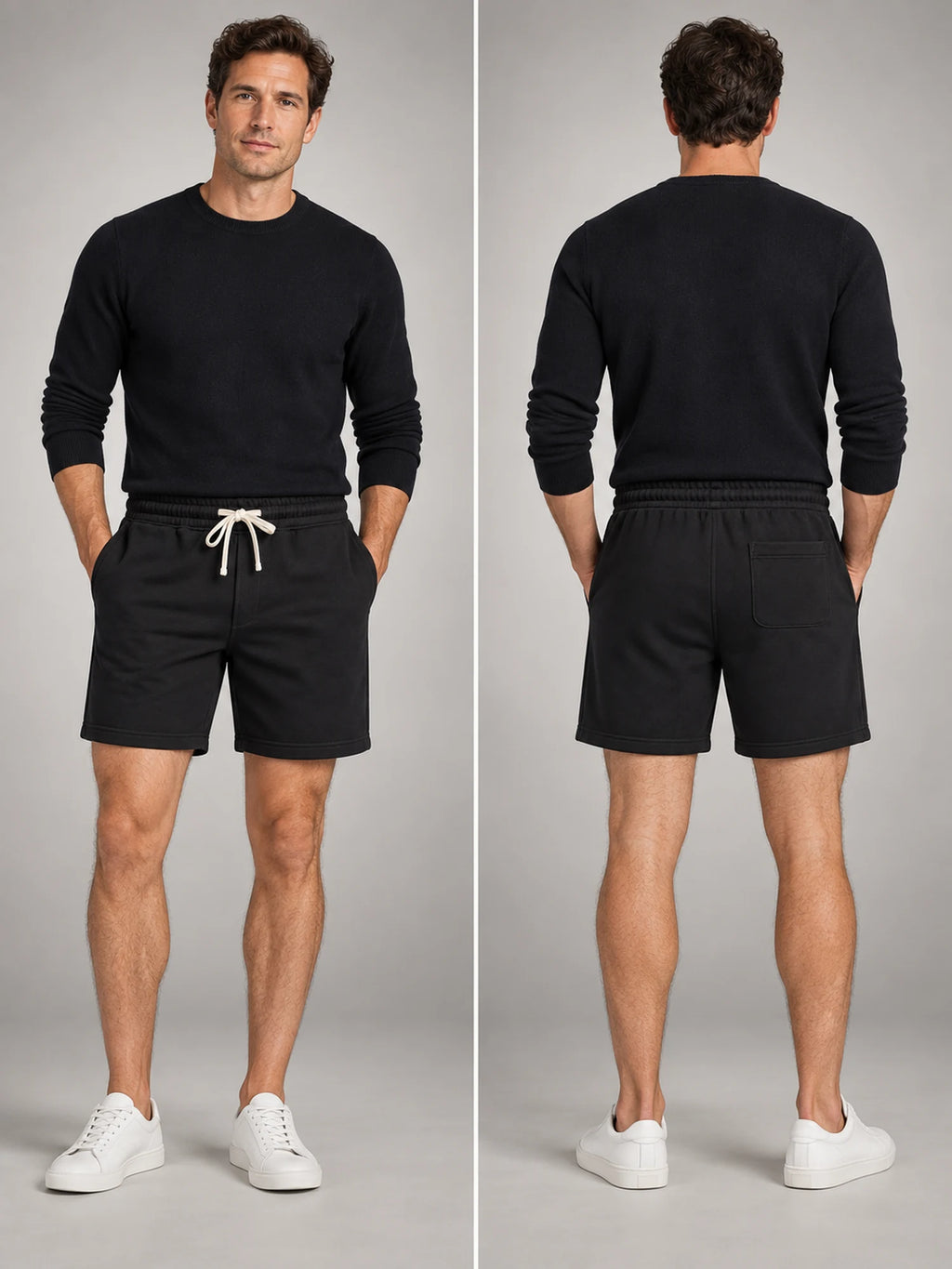 Volantero Men's Casual Swim Shorts in Black, hover view