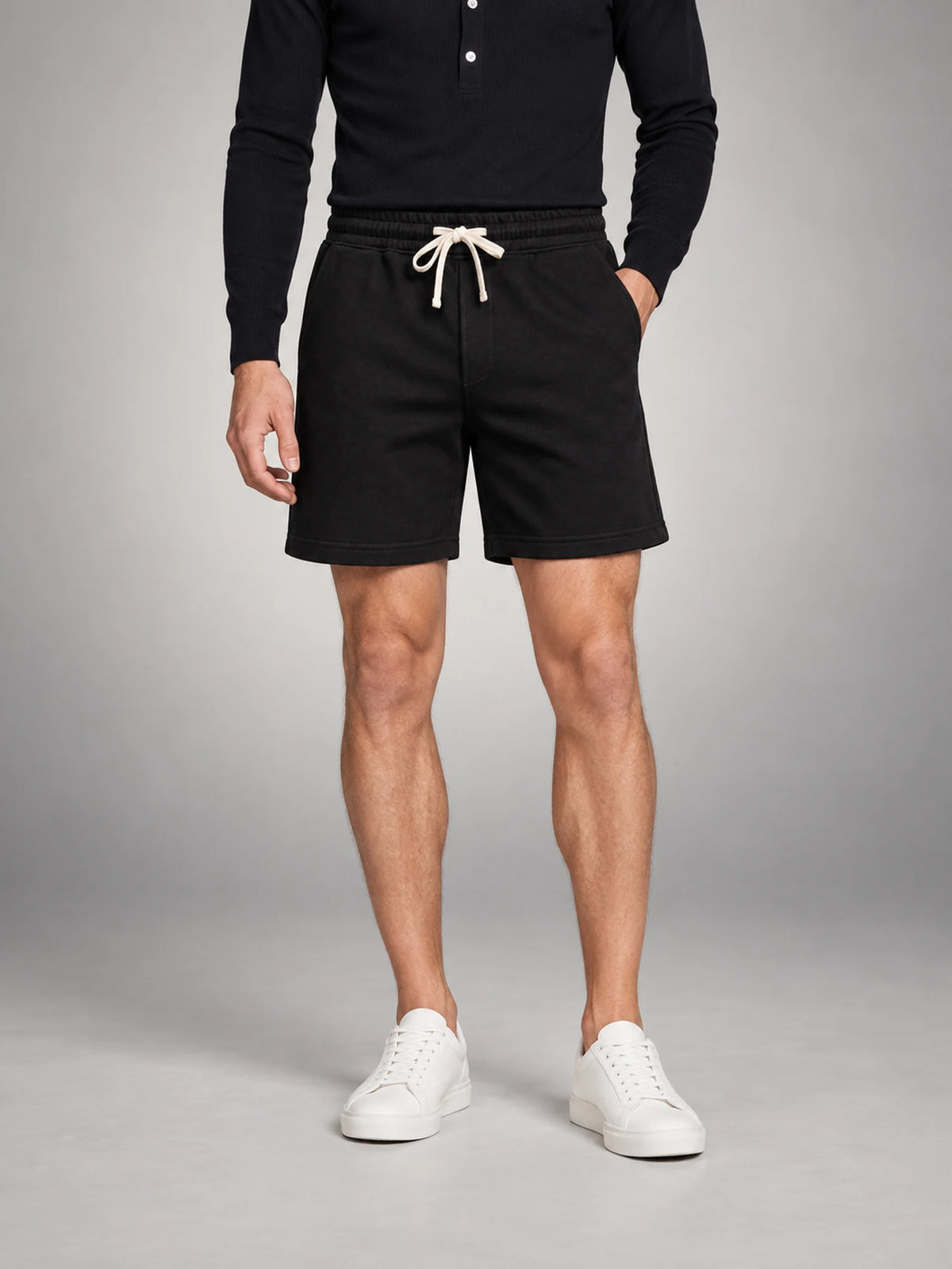 Volantero Men's Casual Swim Shorts in Black, main view