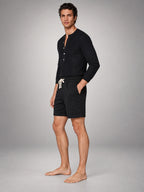 Volantero Men's Casual Swim Shorts in Black, side view