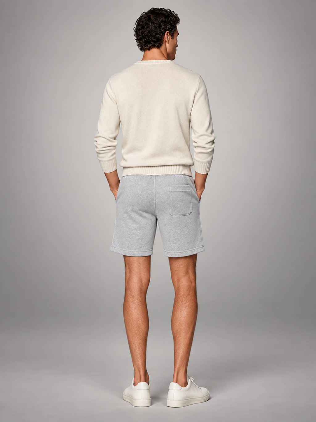 Volantero Men's Casual Swim Shorts in Light Grey, back view