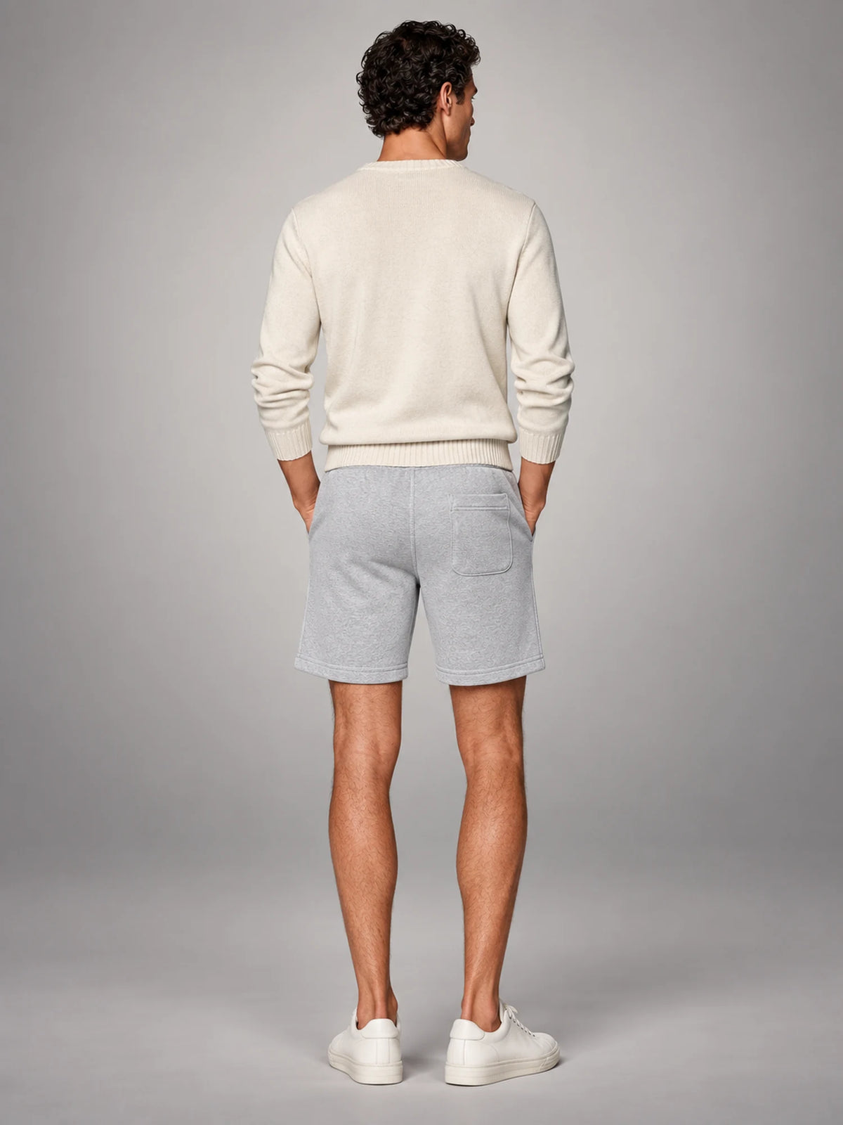 Volantero Men's Casual Swim Shorts in Light Grey, back view