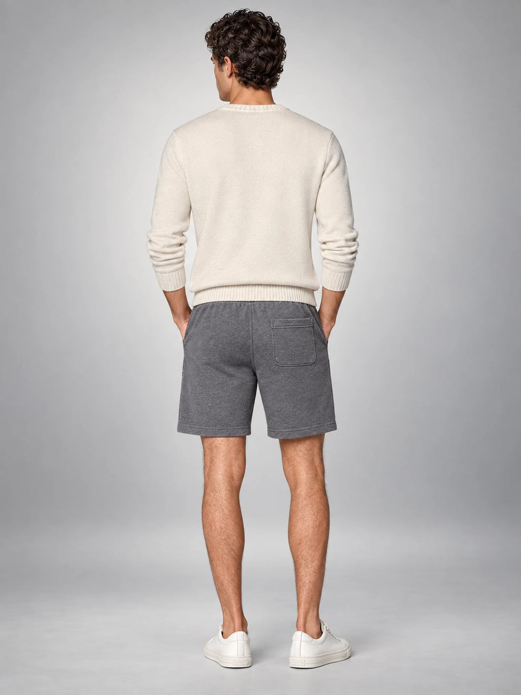 Volantero Men's Casual Swim Shorts in Grey, back view