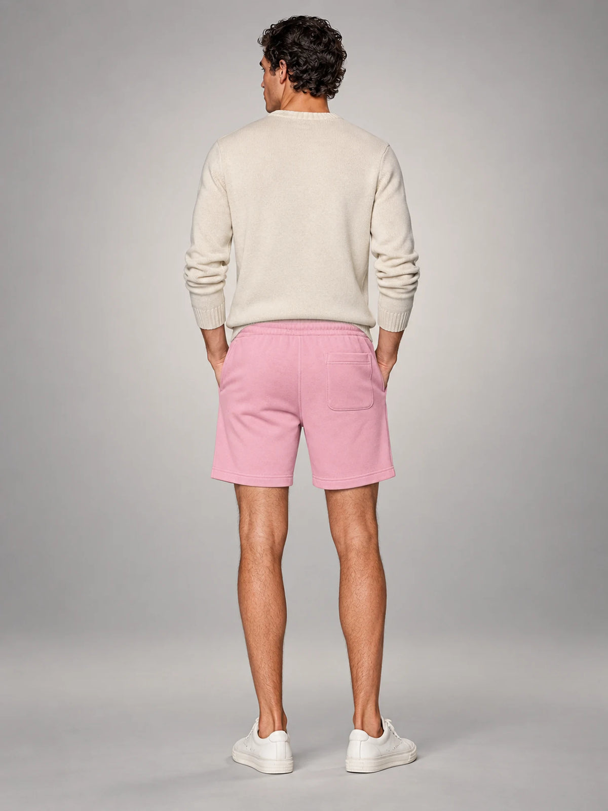 Volantero Men's Casual Swim Shorts in Pink, back view
