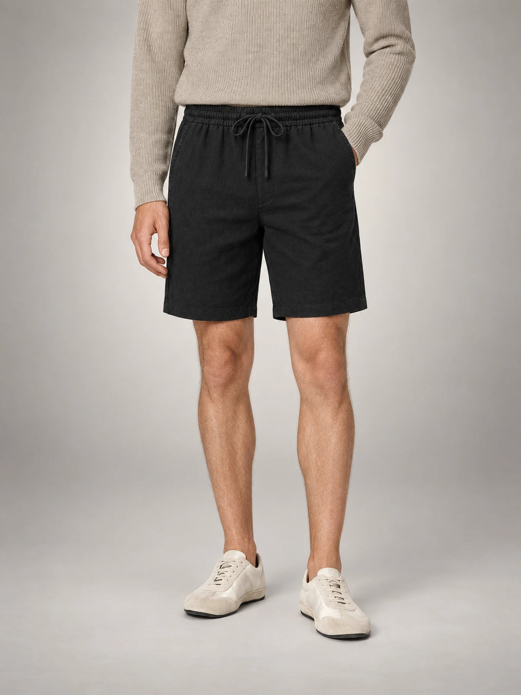 Volantero Men's Summer Shorts in Black, front view