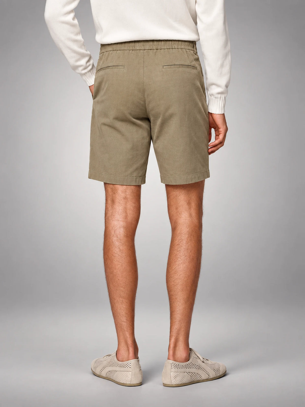 Volantero Men's Summer Shorts in Khaki, back view