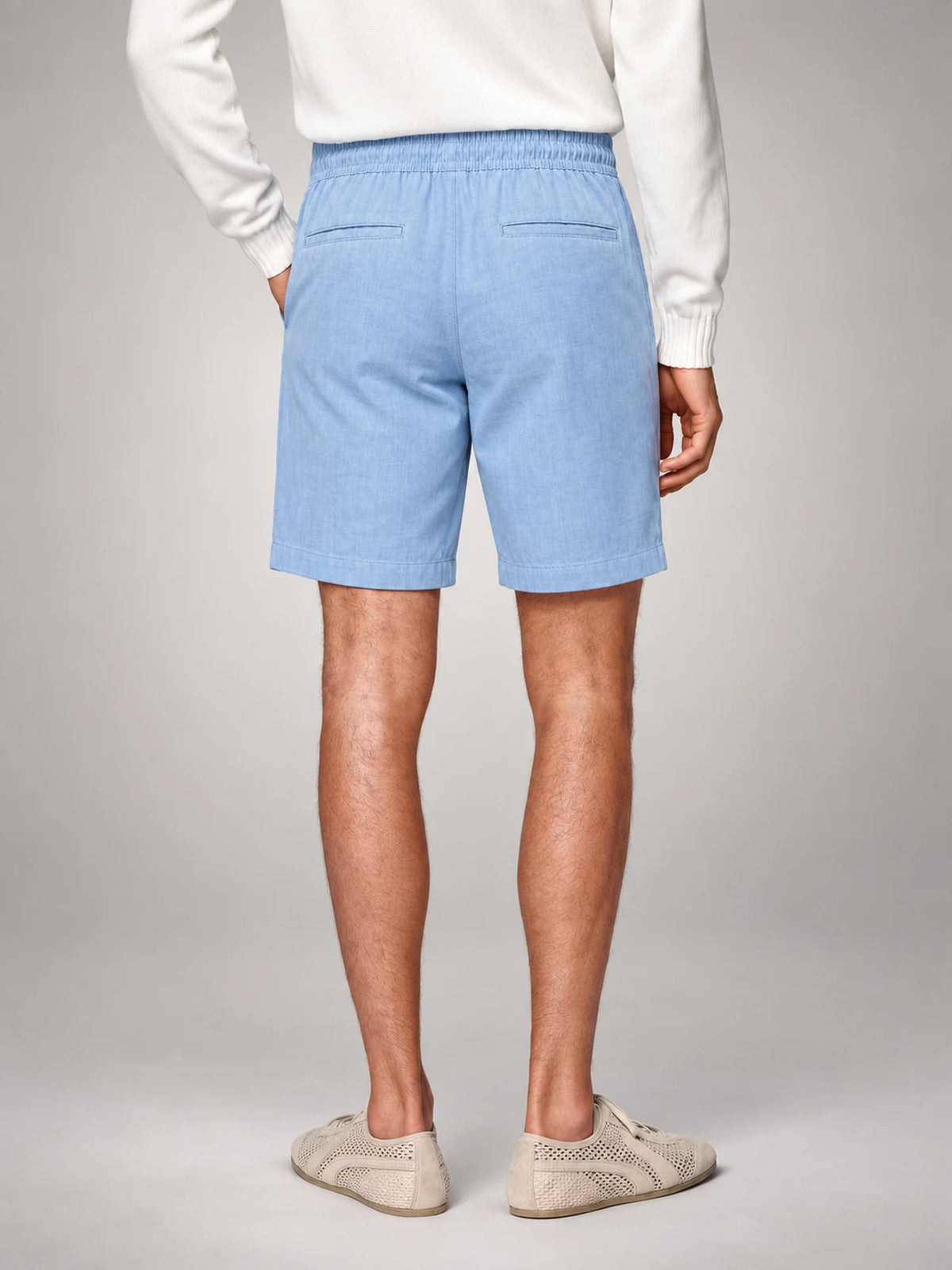 Volantero Men's Summer Shorts in Light Blue, back view