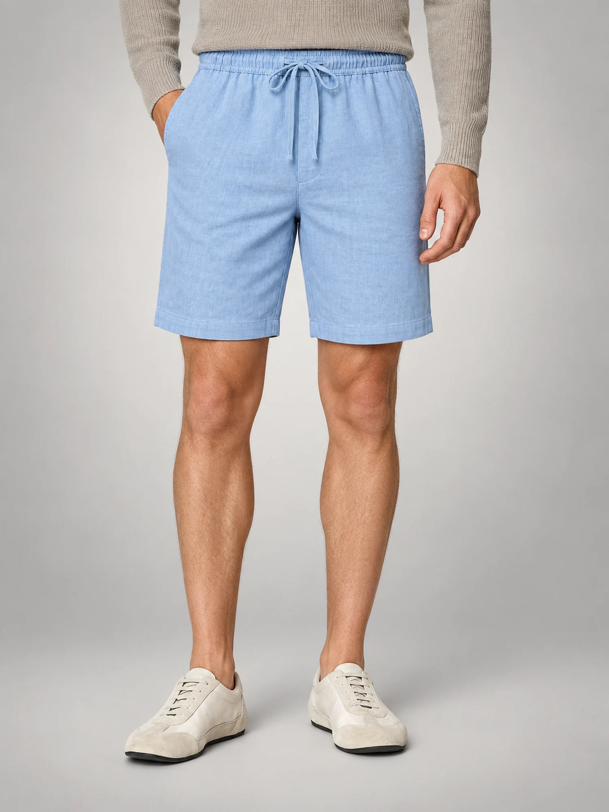 Volantero Men's Summer Shorts in Light Blue, hover view