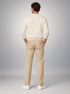 Volantero Men's Straight-Fit Chino Trousers in Beige, back view