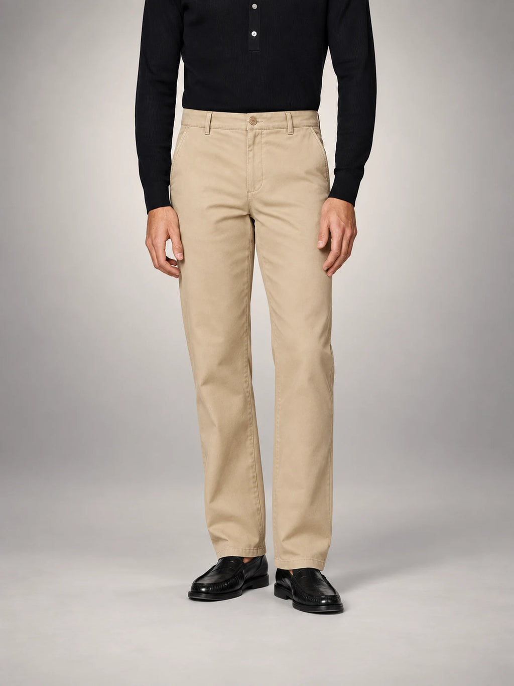 Volantero Men's Straight-Fit Chino Trousers in Beige, front view