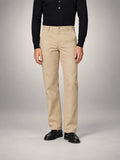 Volantero Men's Straight-Fit Chino Trousers in Beige, front view