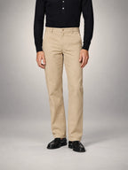 Volantero Men's Straight-Fit Chino Trousers in Beige, front view