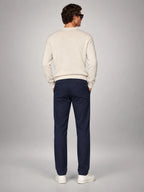 Volantero Men's Straight-Fit Chino Trousers in Navy, back view